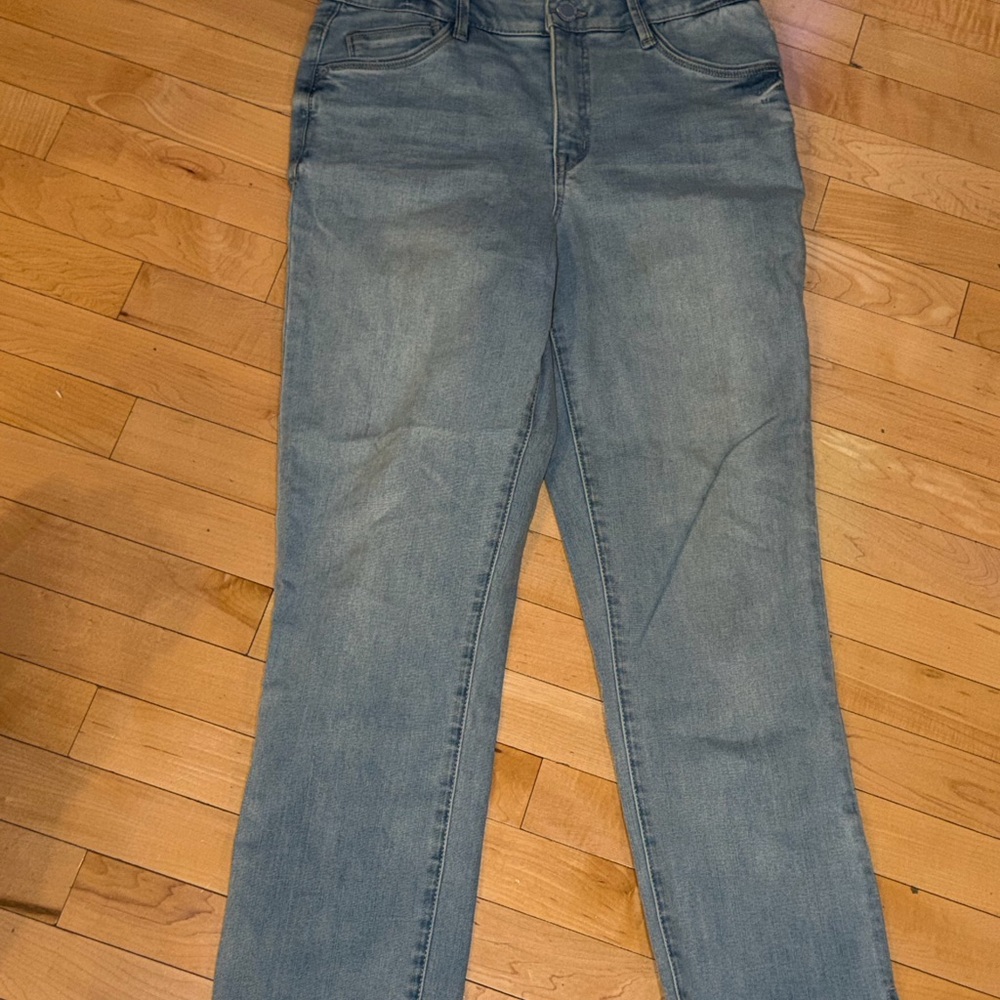 Mac & Me Stretch Crop Jeans 10 Soft Waistband Light Wash - Picture 2 of 4